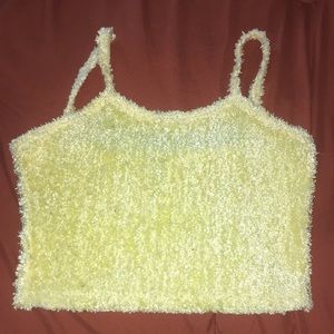 Vintage fuzzy yellow tank!